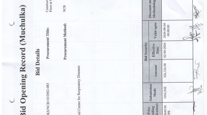 Bid Opening Record (Muchulka)