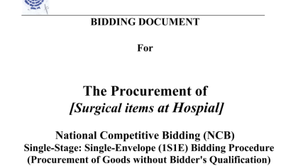 Invitation for Bids No.: GPKNCRD/GOODS/NCB/10/2083-084 The Procurement of [Surgical items at Hospital]